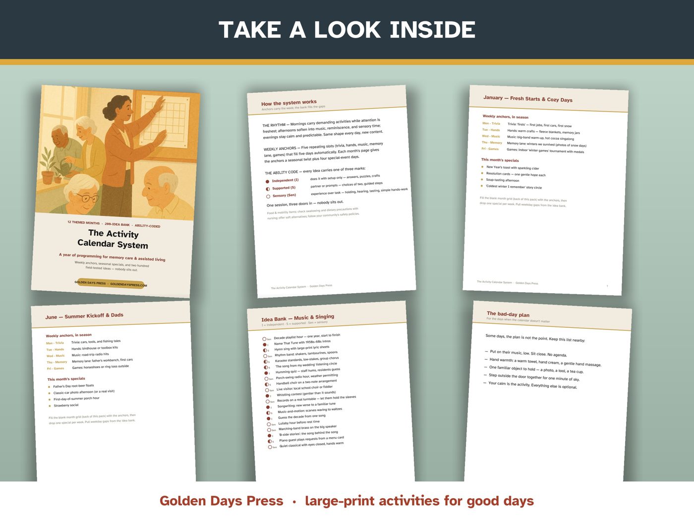 Calendar system pages